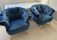 Homcom 839-132V70GY Velvet Tufted Wingback Armchair Wood Legs Accent Chair -...