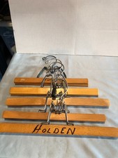 LOT of 5 WOODEN PANT HANGERS - One with Writing UPST