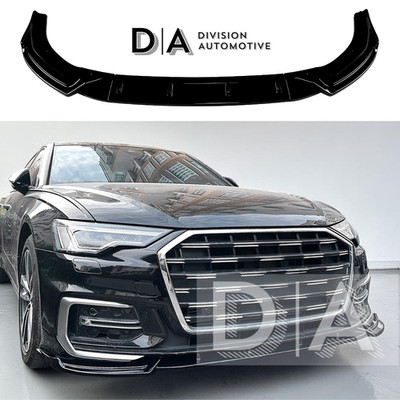 Für Audi A6 S Line S6 C8 Glanz Schwarz Front Splitter Lippe Spoiler Kit 2019-2025 UK