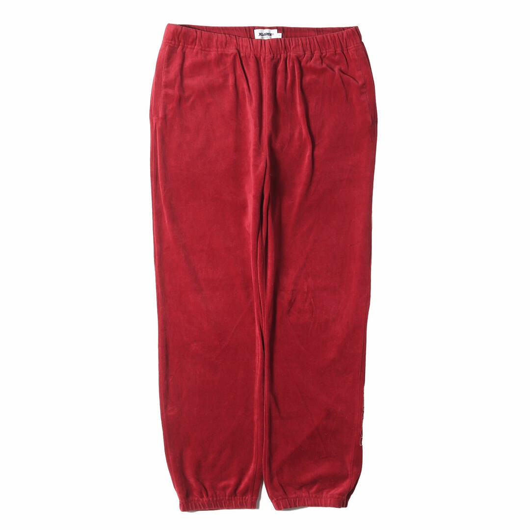 X-LARGE Extra Large Pants Sz: L logo Embroidered Velour Sweatpants Used BEEG-0