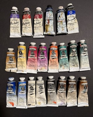 Grumbacher and Windsor & Newton - 37ml tubes oil paint - 22 Assorted Colors