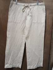 Gap Linen Cotton Wide Leg Beige Sand Airy Pants Women's Sz 8R