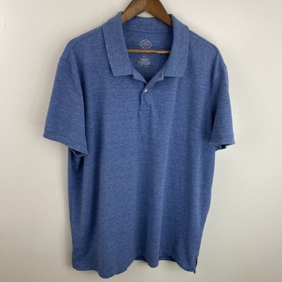 St Johns Bays Performance Polo Shirt Mens 2XL XXL Blue Short Sleeve Classic