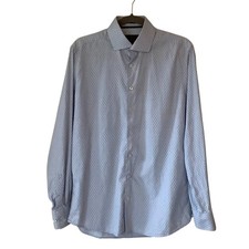 Versace 1969 men's buttondown shirt size 15 1/2 medium blue pattern modern fit