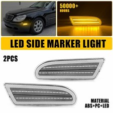 Clear Lens Amber 2 Row Led Side Marker Light Kit For 00-06 Mercedes W220 S-class Clear Lens Amber 2 Row Led Side Marker Light Kit For 00-06 Mercedes W220 S-class