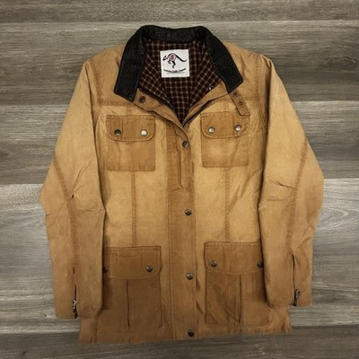 Australian Saddle Company Jacket Womens Small Brown Waxed Canvas Western Field