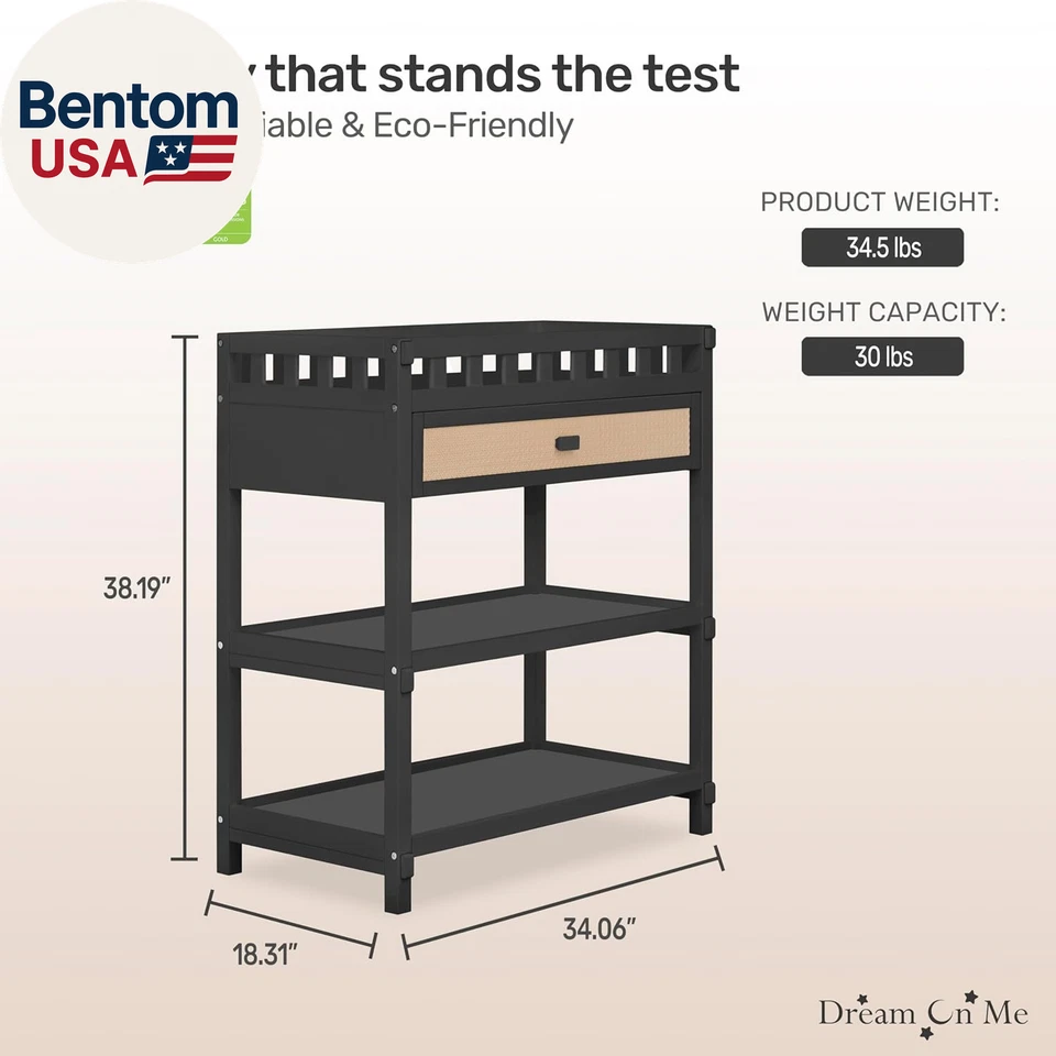 Cambiador Doula en negro mate - Certificado dorado JPMA y Greenguard, cerrado Foto 3 de 4