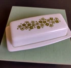 Vintage Pyrex Crazy Daisy Spring Blossom Butter Dish Base & Lid