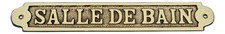 Door sign SALLE DE BAIN Door fitting made of Brass 25 x 3.5 cm (9.8 x 1.4 IN)