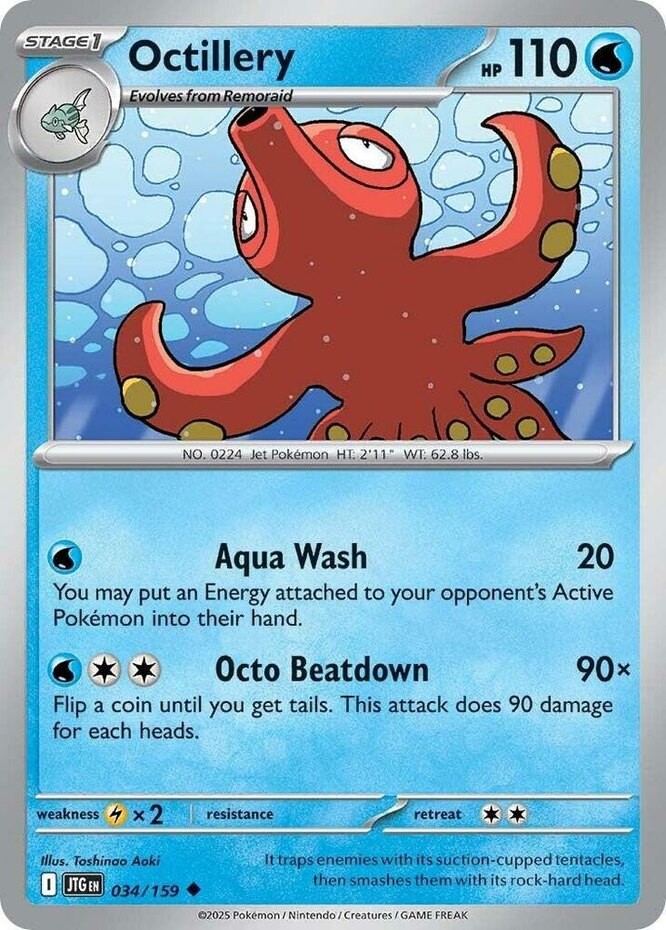 Octillery - 034/159 - Uncommon - Reverse Holo NM Journey Together