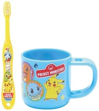 Pokemon Pikachu Toothbrush Set with Stand Nintendo Japan Official Kids NEW
