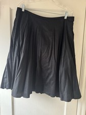 Women  s Vintage Ralph Lauren Black Cotton A-Line Pleated Mini Skirt Lined 14