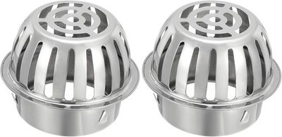 #ad PATIKIL Dome Gutter Guard Filter 4 Inch 2 Pack 304 Stainless Silver Tone $33.26