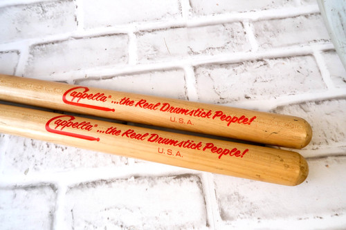 Vintage Giant 36" Cappella Drumsticks Music Store Display Advertising Sign Pair
