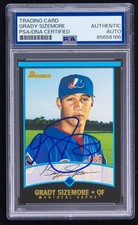 Grady Sizemore Signed 2001 Bowman Card #342 (PSA) Montreal Expos On Card Auto