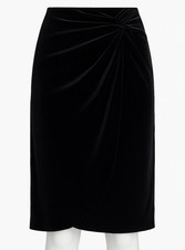 Next Black Velvet Twist Front Skirt Size 24 Party Occasion Wear Bnwt