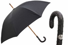 PASOTTI Umbrella Punto Bianco Ostrich Leather Handle 92cm Italy