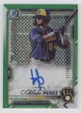 2021 Bowman Chrome Mega Box Mojo Green Refractor 17/99 Hedbert Perez Auto 04at