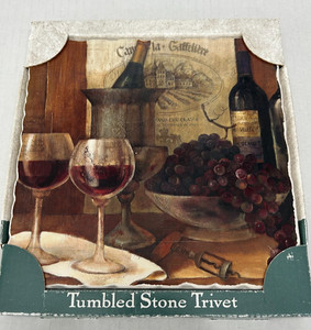 NEW Highland Graphics Tuscany Wine Grapes Tumbled Absorba Stone  7  1/2 x 7  1/2