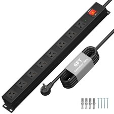 8 Outlet Heavy Duty Power Strip Surge Protector, 2100J Surge Protection Metal...