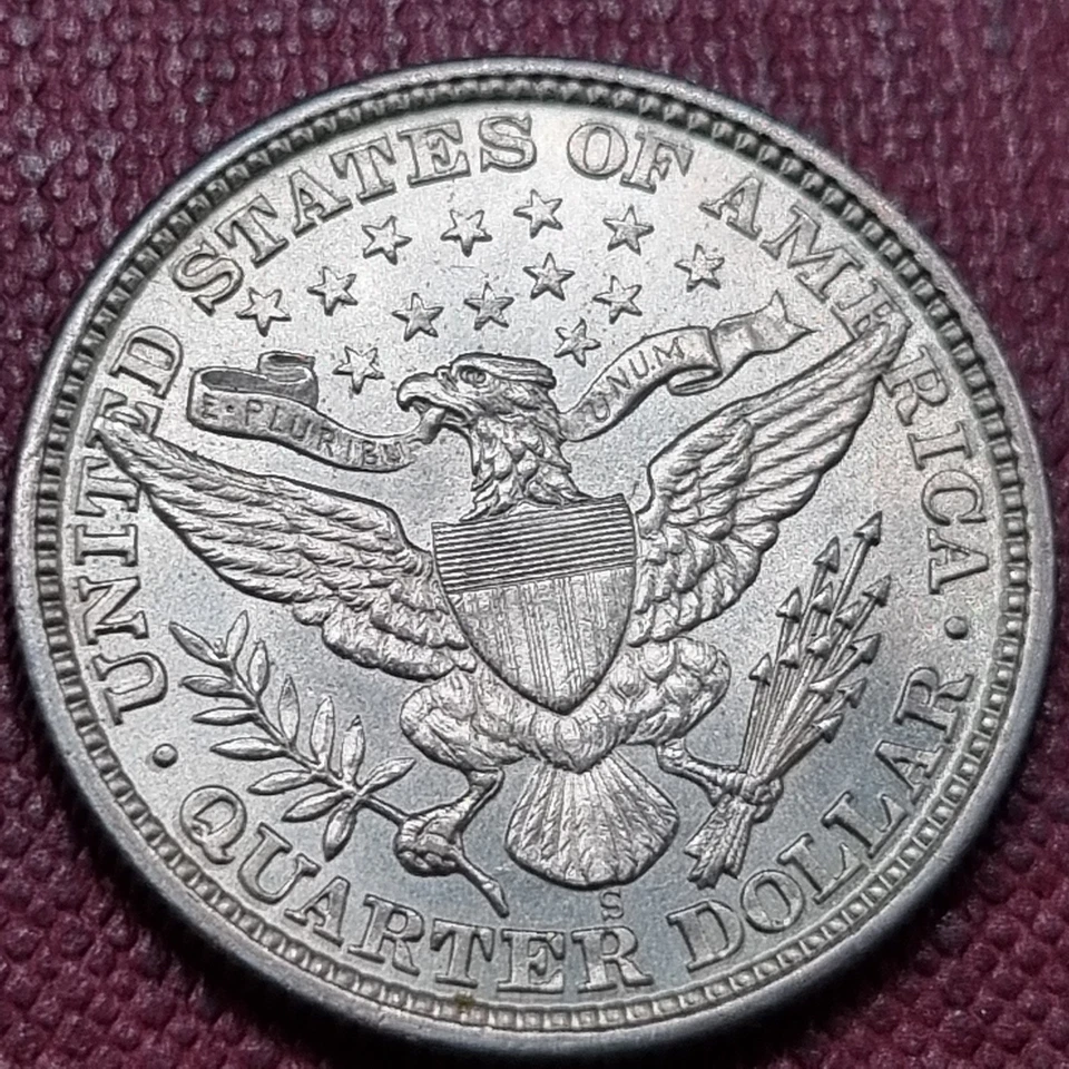 1892 S Barber Quarter 25c GEM Brilliant Uncirculated STUNNING BU UNC #94408 - Image 2 of 2