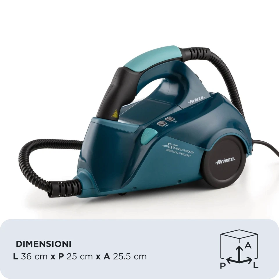 Ariete 4145 XVapor Comfort Pulitore a vapore con accessori Vapore 45' 1500W Blu - Immagine 2 di 4