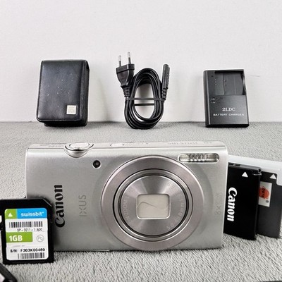 Canon IXUS 185 20 MP 8x Optical Zoom Digital Compact Camera Set - Silver Y2K