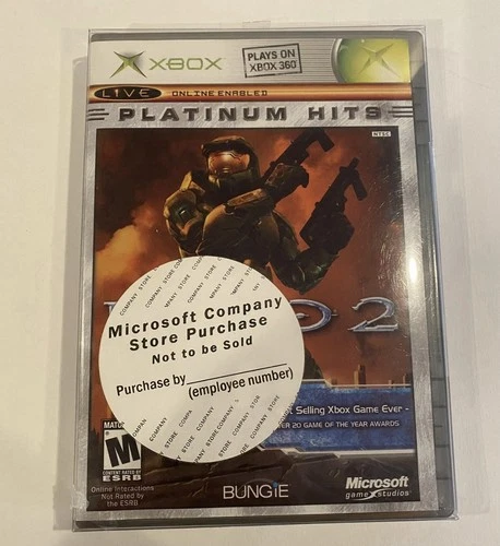 Halo 2 (Platinum Hits) XBOX- NEW SEALED BLANK EMPLOYEE COPY - MINT