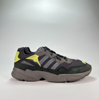 Adidas Yung-96 Grey Solar Yellow Retro Running Sneakers F97180 Men's Size 12.5