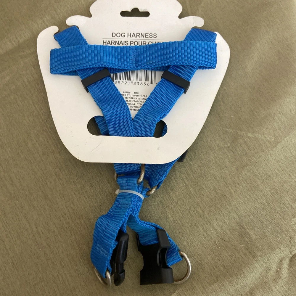 Dog Harness Size M Medium Plain Blue GKC Adjustable Dogs Chest 18-24 In.