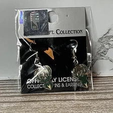 WinCraft Milwaukee Bucks NBA Basketball Deer Logo Dangle Earrings Silver