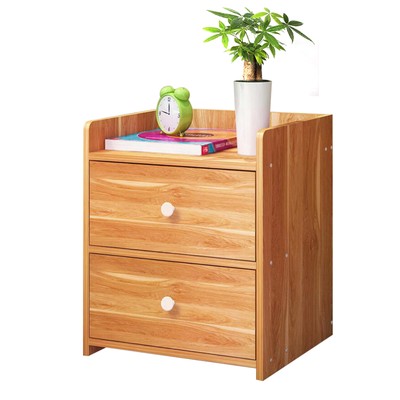 2 Drawer Modern Nightstand Storage Wood End Table Bedroom Side Bedside Maple Ebay