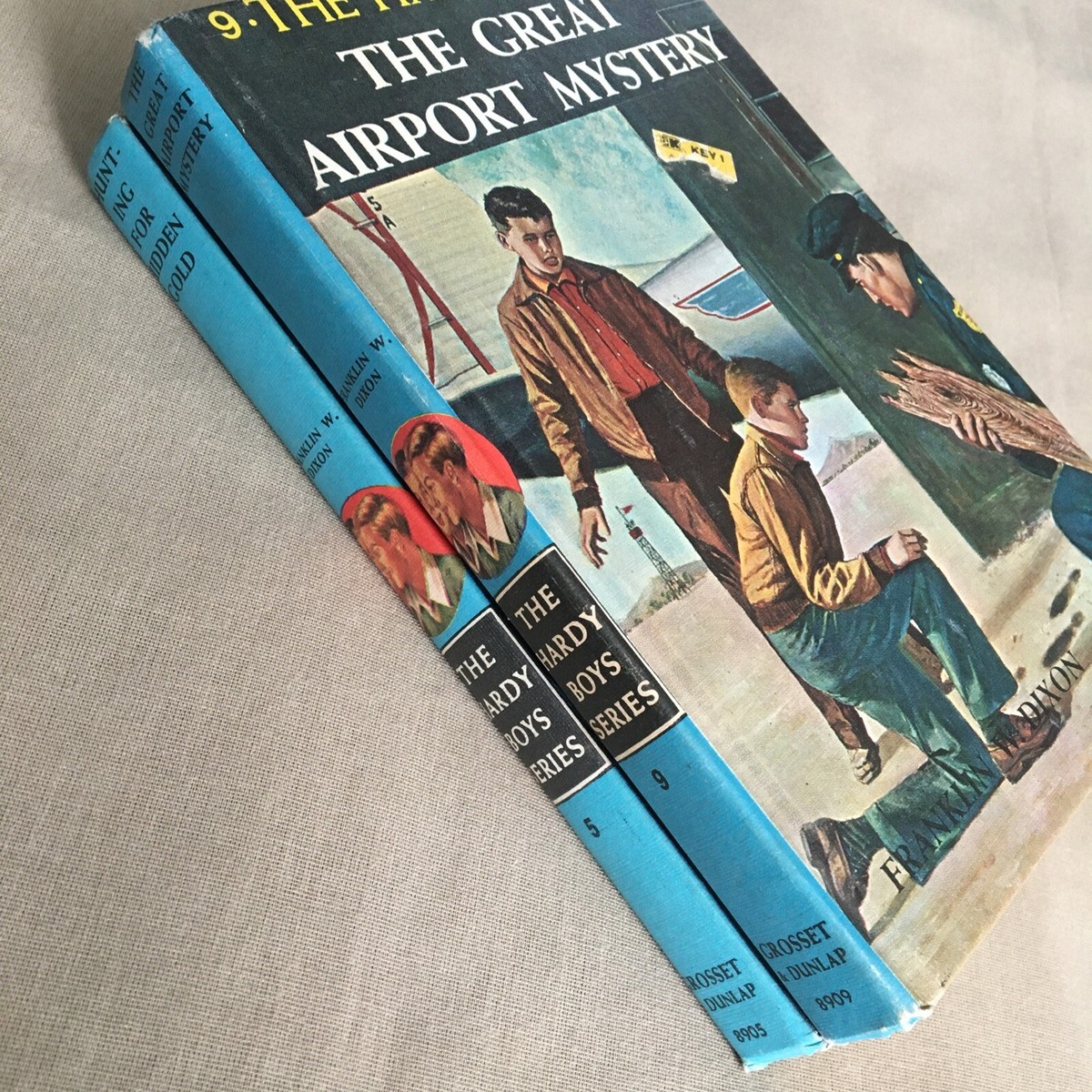 5 The Hardy Boys Vintage LOT Blue Spine HC Books 50s 60s 70s