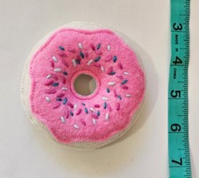 Stuffed Felt Glazed Donut Doughnut Gift Food Sprinkle Chocolate Decor pink white