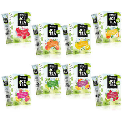60x Instick Getränkepulver Eistee Mix Set kalorienarm Vitamin C (5 x 12 Sticks)
