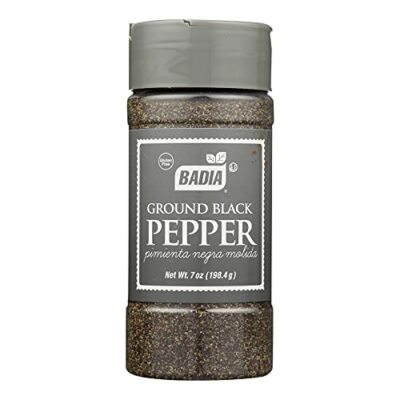 Badia Ground Black Pepper Spice, 7 Ounce - 12 per case.  Assorted Sizes 