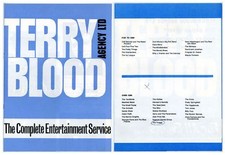 Terry Blood Agency Ents Catalogue The Who Kinks Walker Brothers Hollies 60s