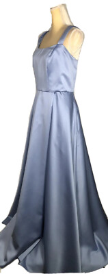Xscape Dress A-Line Maxi Gown 16W Sleeveless Satin Evening Icy Blue NW $268  | eBay