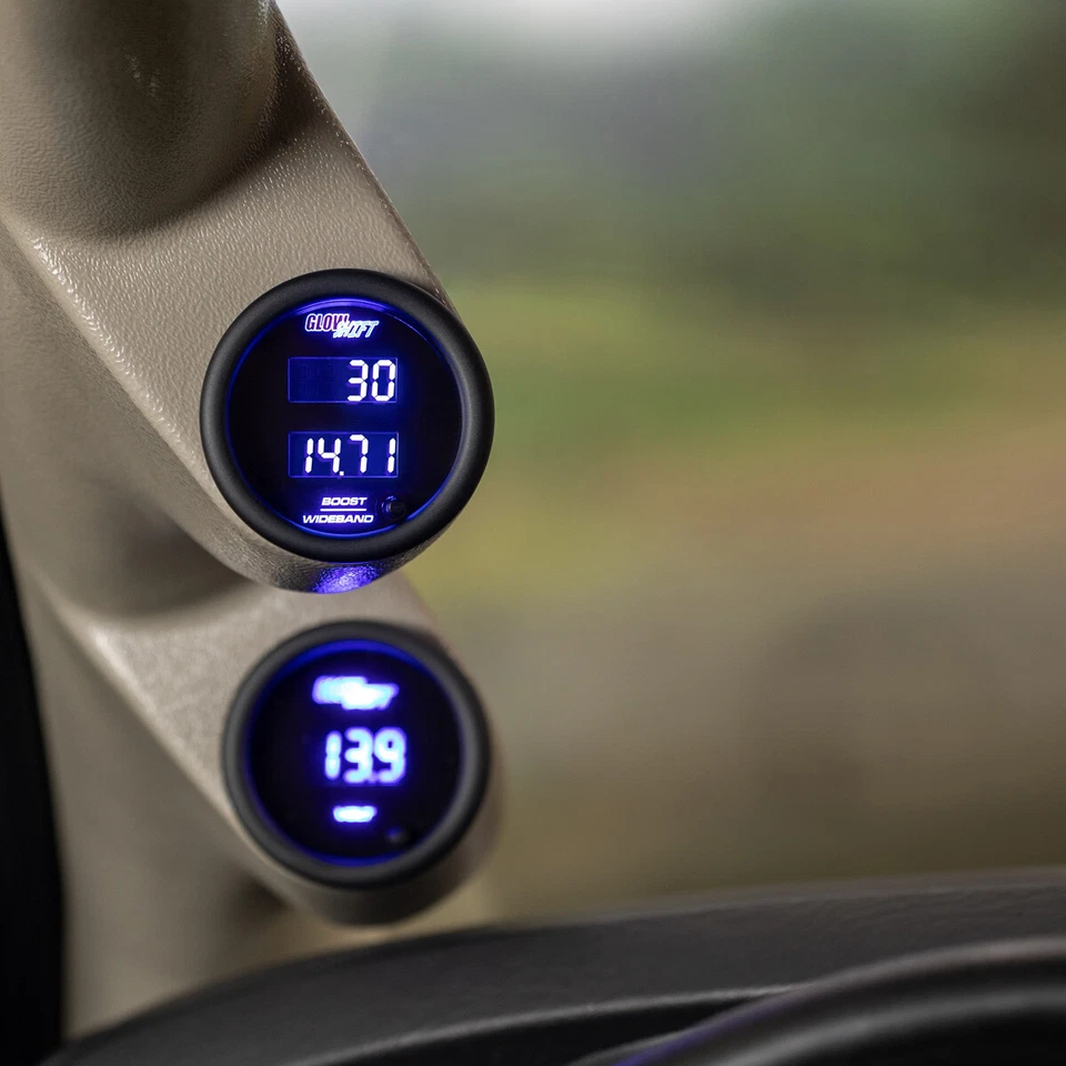 10 Color Digital Dual Boost/Vacuum & Wideband Air/Fuel Ratio Gauge - Image 3 of 4