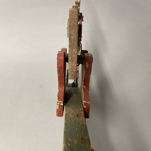 Vintage 1930-40 Folk Art Wood & Metal Whirligig Man Sawing a Log - 第 9/16 張圖片