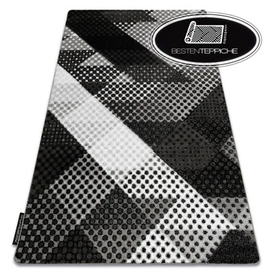 Tapis Moderne Design 3D Originale Points INTERO Gris Noir Lot de 2 Rectangulaire - Photo 1/4