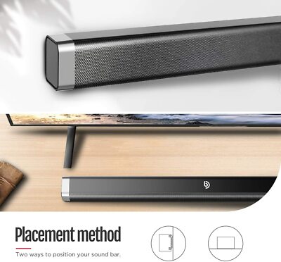 Bomaker 37 Inch 2.0 TV Built-in Subwoofer 3D Soundbar Wireless