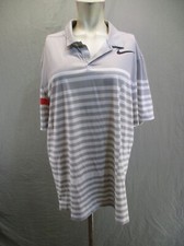 NIKE DRI-FIT Size XL Mens Gray 1/2 Button Collared Short Sleeve Polo Shirt 838