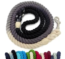 5ft Ombre Rope Dog Leash Handmade Braided Cotton Heavy Duty Durable Strong Dyed