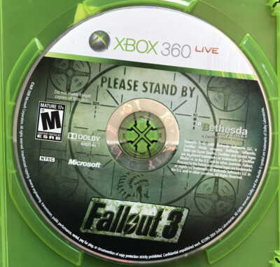 Fallout 3 (XBOX 360, 2008) Microsoft FPS Adventure DISC ONLY