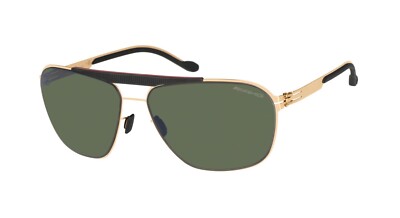 ic! berlin AMG 01 Lamelle Raceline-Gold Pilot Green Sunglasses Men 64-15