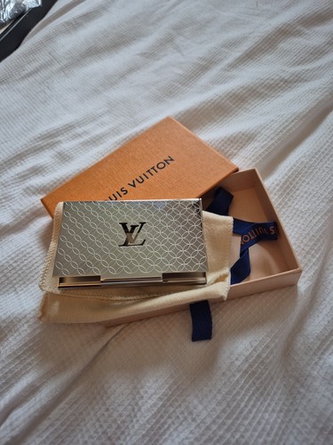 Louis Vuitton Palladium Metal Champs-Elysees Card Holder. New Few Minor Marks