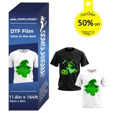 11.8in x 164ft Glow in the Dark Luminous DTF Film Roll,Cold Peel
