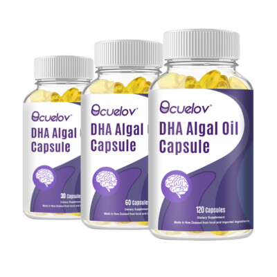 Vegan Omega-3 Algae Oil Capsules 600mg - with EPA, DHA -Supports Healthy Brain