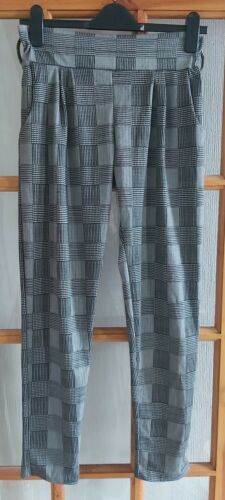 Pantalon taille haute tartan poches taille élastique taille 10 femme luxe extensible (C) - Photo 1/2